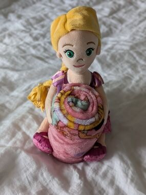 Disney Rapunzel Plush Doll with Disney Princess blanket.